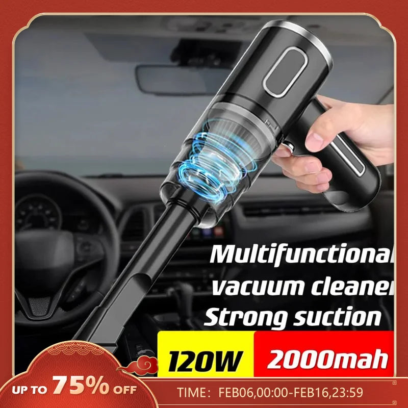 Car Cordless Vacuum Cleaner Portable Large Suction Household Cleaning Equipment Handheld Dust Collector Small Mini Dust Blower