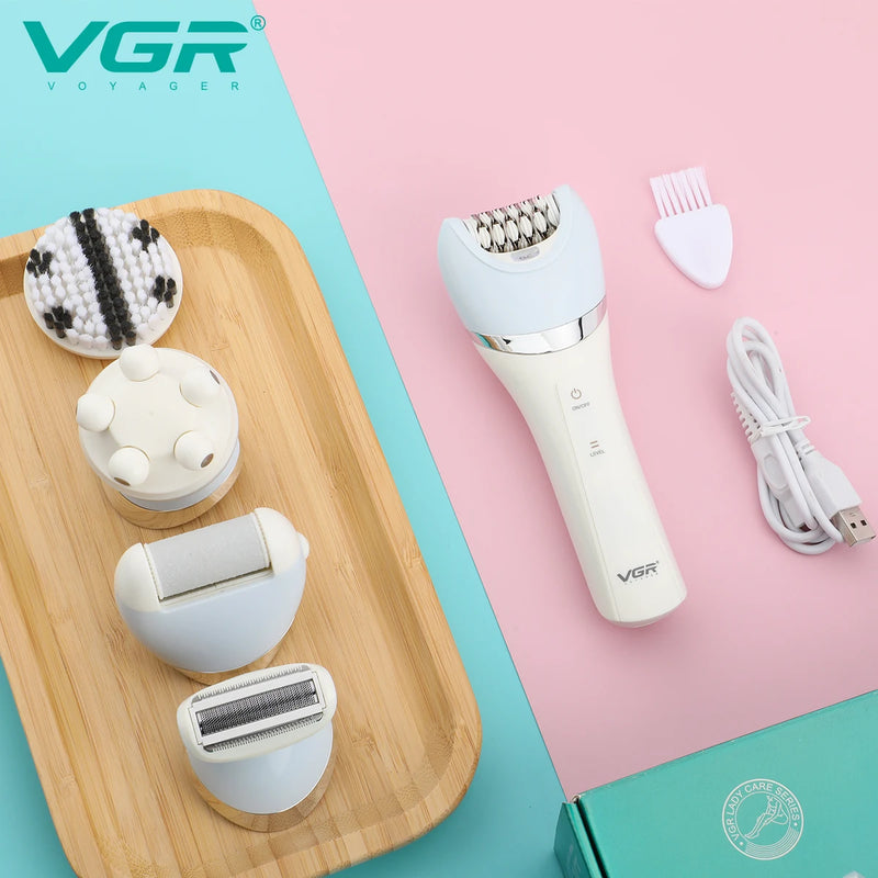 VGR Epilator Rechargeable Hair Remover Leg Body Portable Lady Shaver Hair Removal Tool Underarms Facial Epilator for Women V-703