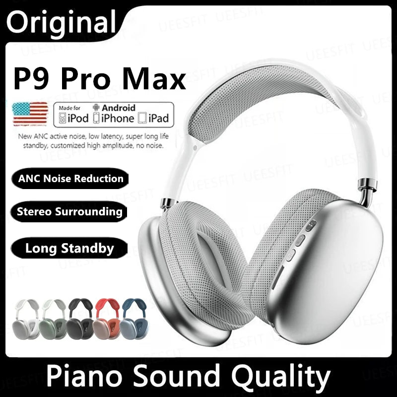 New P9 Pro Max Air Wireless Bluetooth Headphones Noise Cancelling Mic Pods Over Ear Sports Gaming Headset For Apple