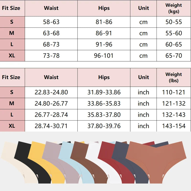 3PCS Women's Seamless Maillard Underwear Sexy V-Shaped Mid Waist Ice Silk Briefs 10 Soild Color Cozy Stretch Sexy Underpant S-XL