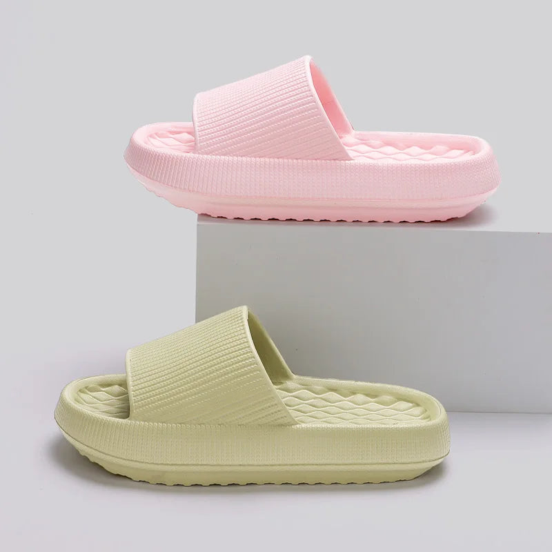 Women's Thick Platform Cloud Slippers EVA Soft Sole Pillow Slides Summer Beach Flip Flops Women Non Slip Bathroom Home Slippers